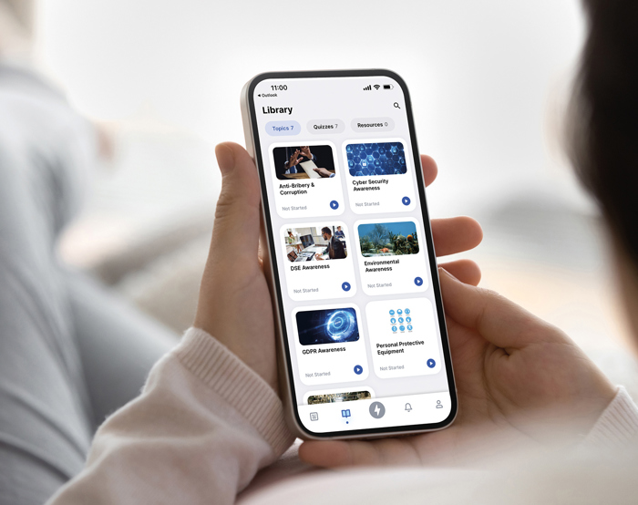 Knowledge Coach micro-learning app in use