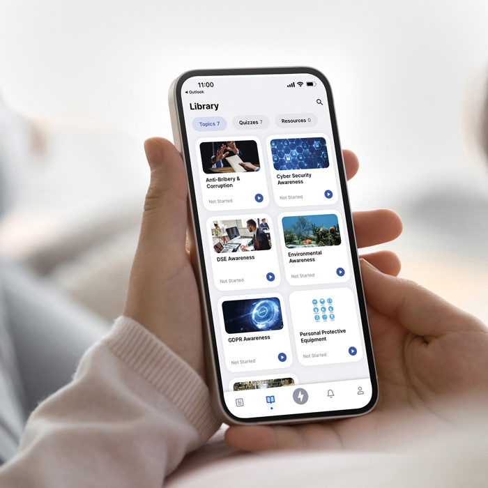 Knowledge Coach micro-learning app in use
